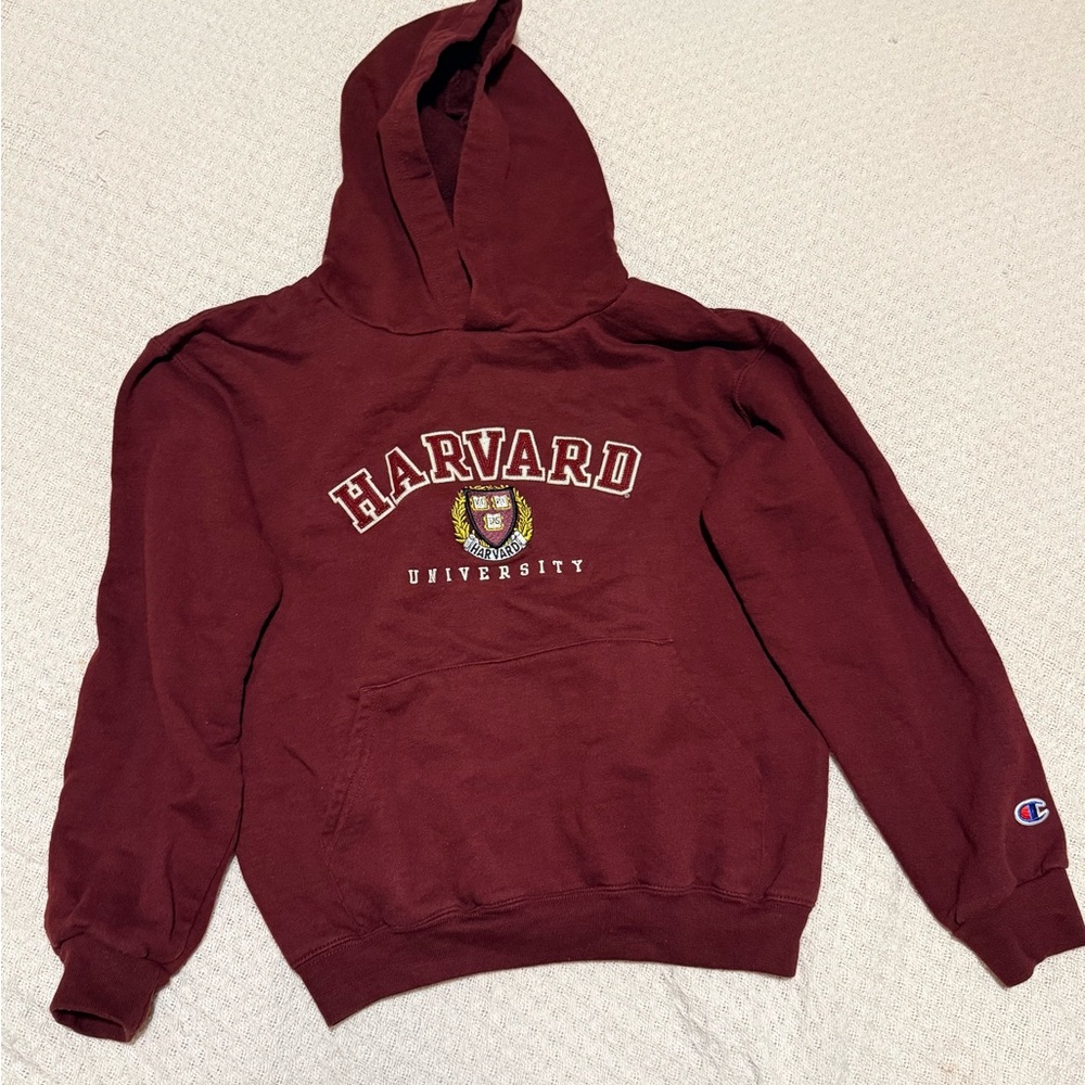 Champion Maroon Harvard University Pullover Hoodie